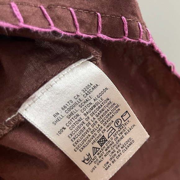 Maeve Anthropologie Brown and Pink Embellished Western Boho Style Dress Casual - Picture 6 of 9